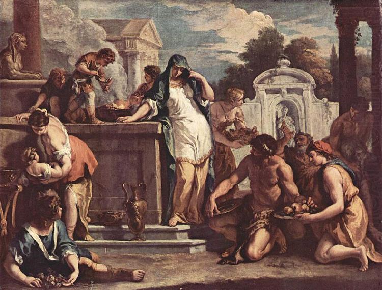 Sebastiano Ricci Opfer fur die Gottin Vesta oil painting picture
